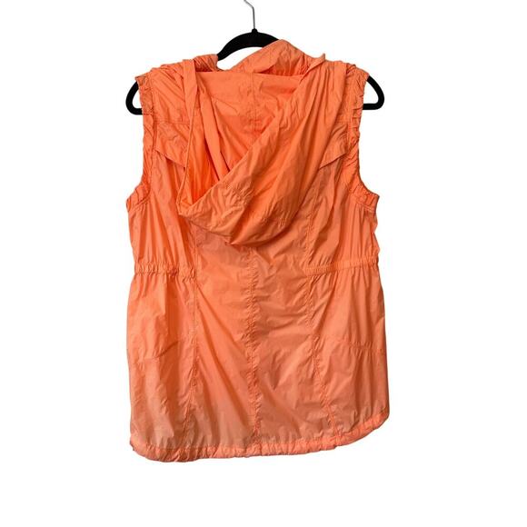 Calvin Klein Performance Women’s Hooded Vest Medium Orange Nylon Vintage - Picture 2 of 5